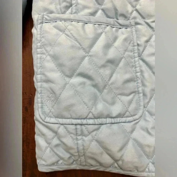 Lilly Pulitzer Quilted Jacket Size 14 Light Blue Printed Lining Preppy Southern - Picture 5 of 12